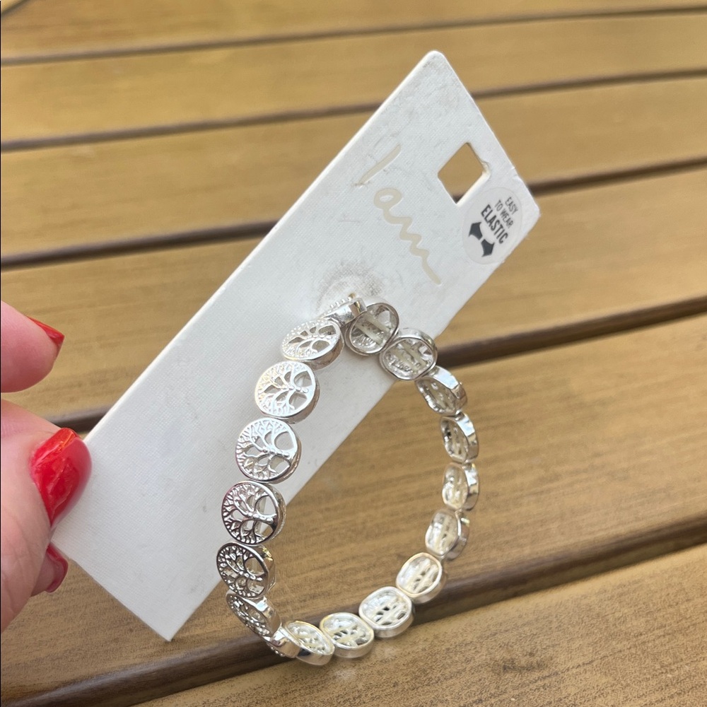 Silver Bracelet with Tree of Life Charms